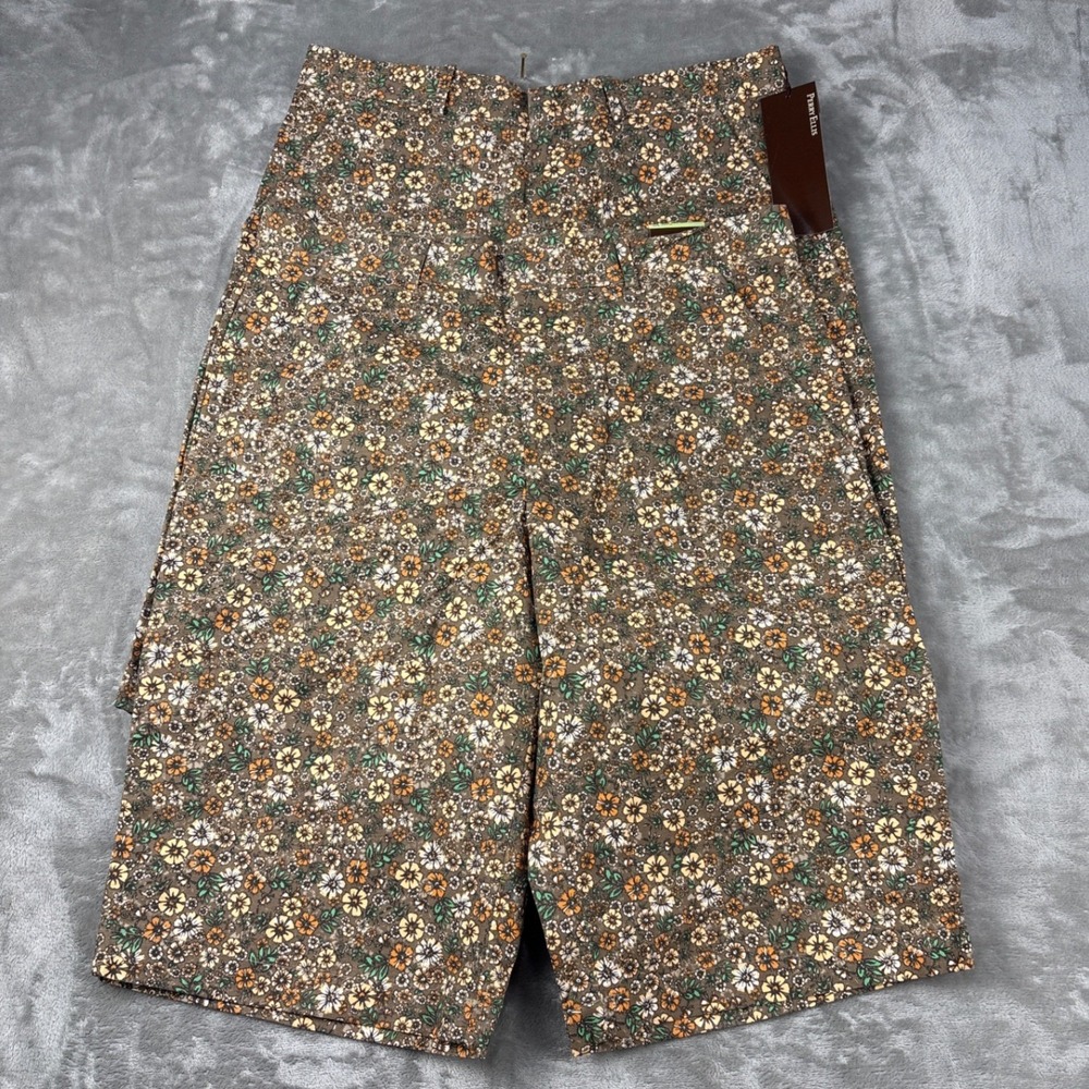 Perry Ellis Principles Mens Floral Shorts Muskmelon Brown Orange Green Waist 30